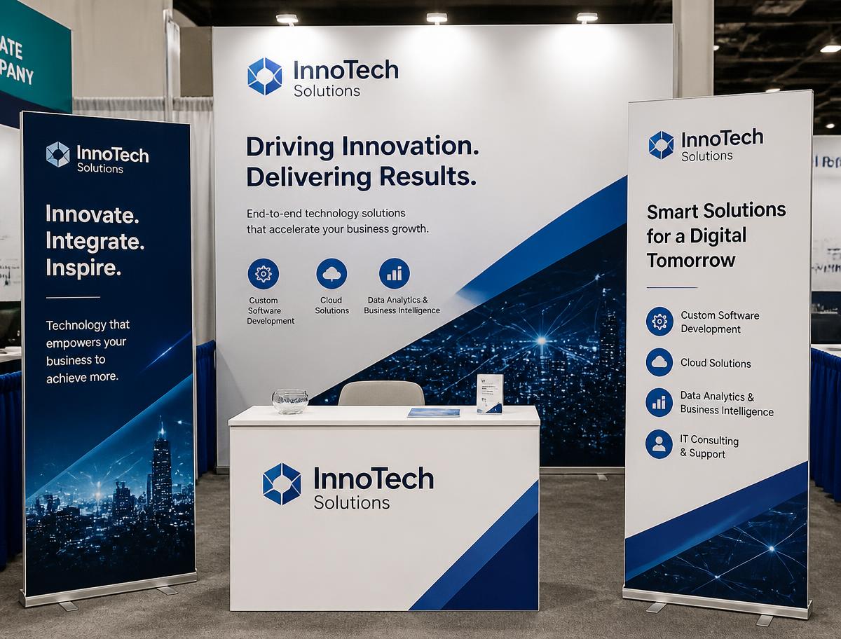 Exhibition Standees & Foam Boards — Booth backdrop, roll-up standees and rigid foam panels — InnoTech